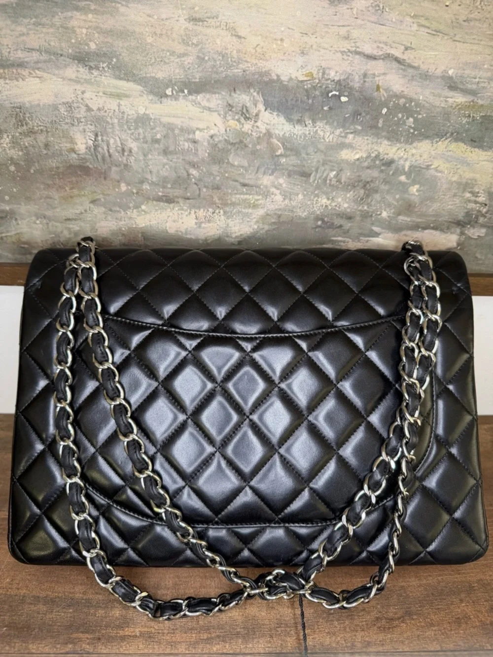 CHANEL MAXI Shoulder Bag with SILVER HARDWARE - Picture 12 of 14